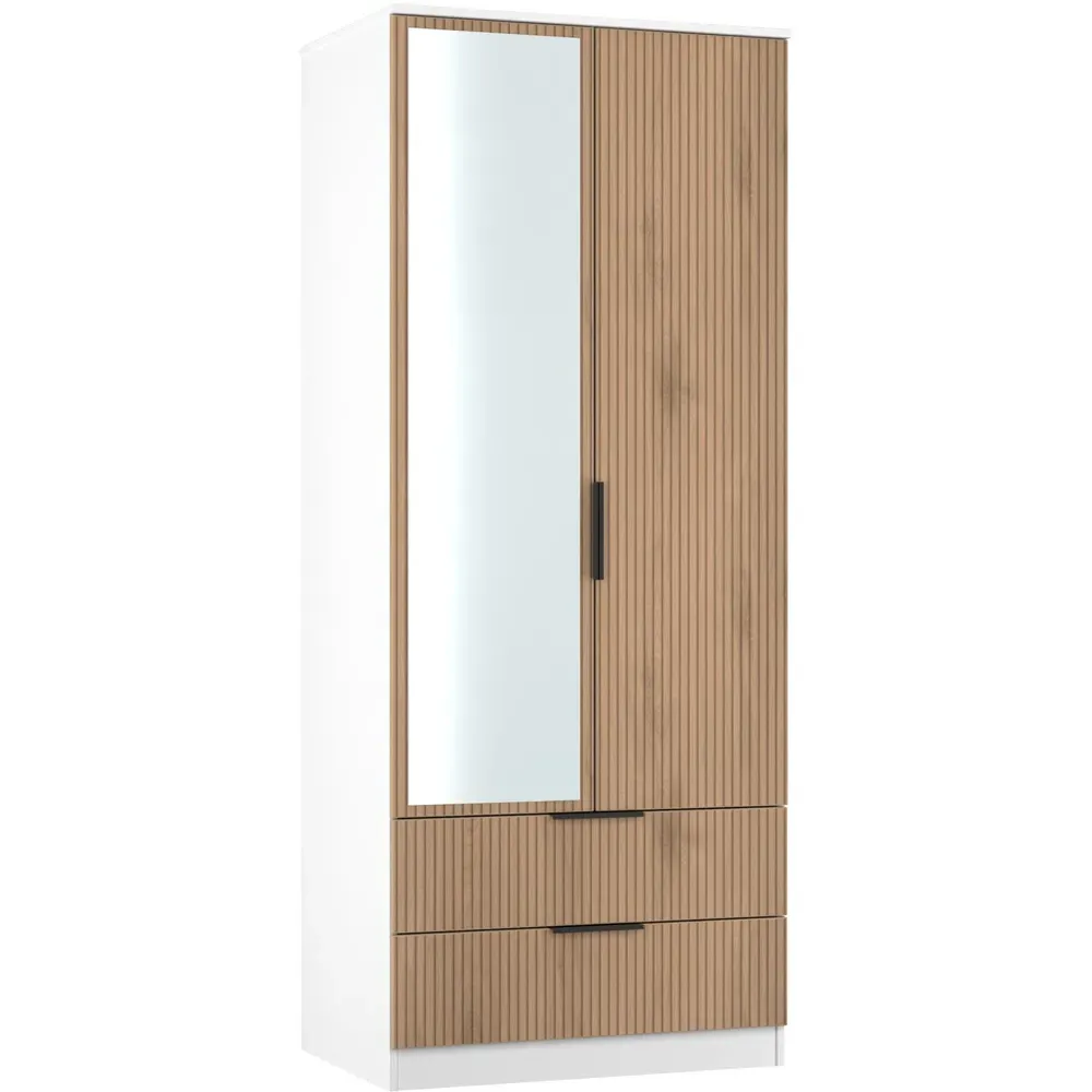 Java 2 Door Wardrobe with Drawers - White