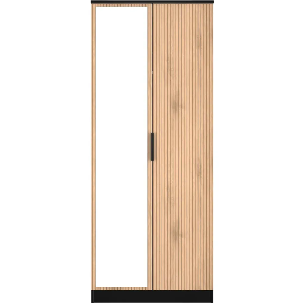 Java 2 Door Wardrobe with Mirror - Black