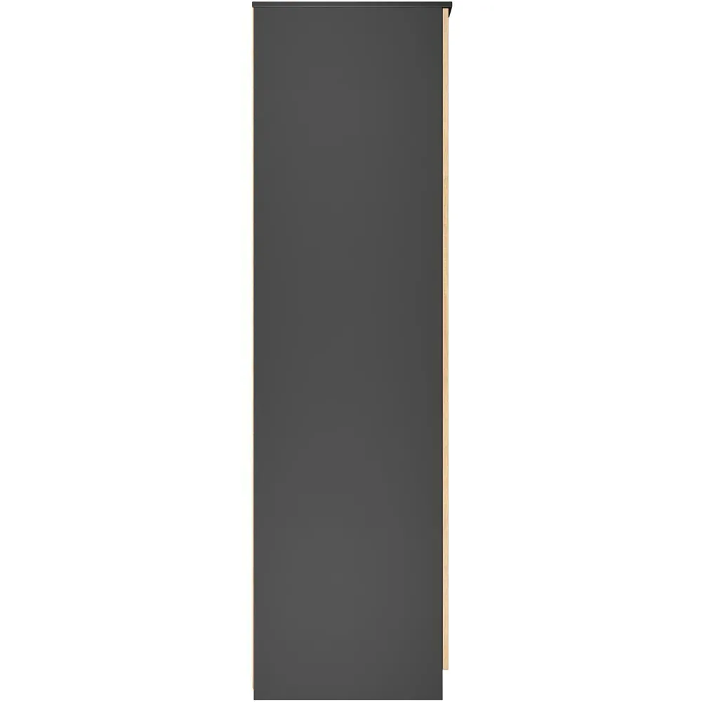 Java 2 Door Wardrobe with Mirror - Black