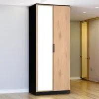 Java 2 Door Wardrobe with Mirror - Black