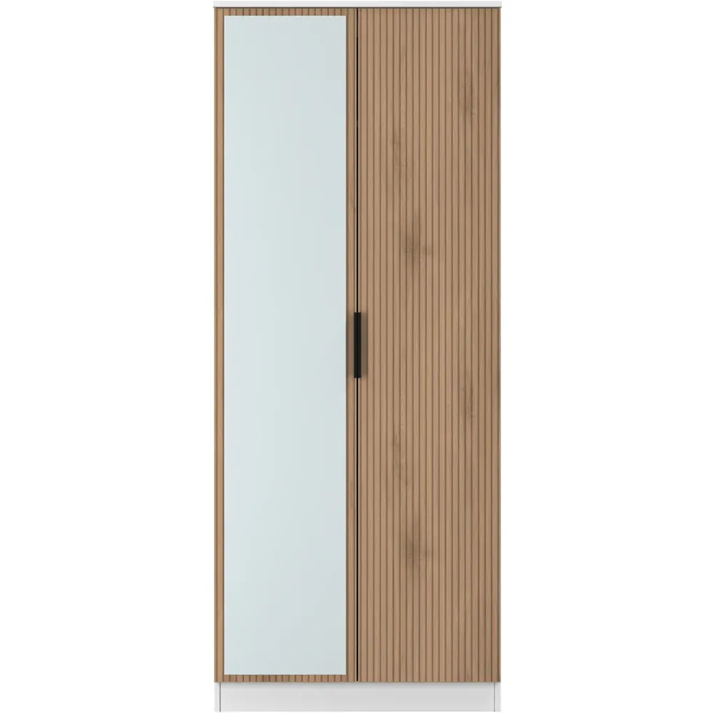 Java 2 Door Wardrobe with Mirror - White