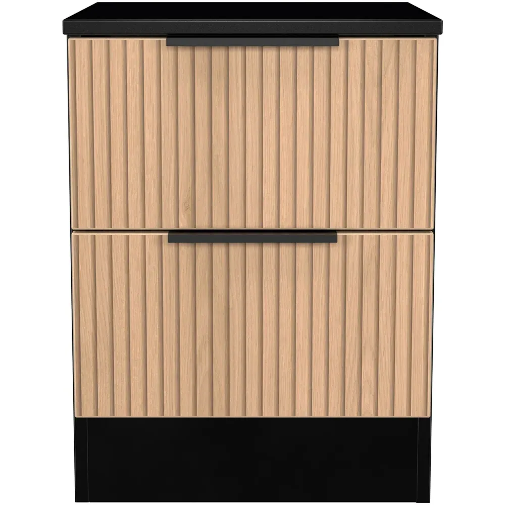 Java 2 Drawer Bedside Cabinet - Black