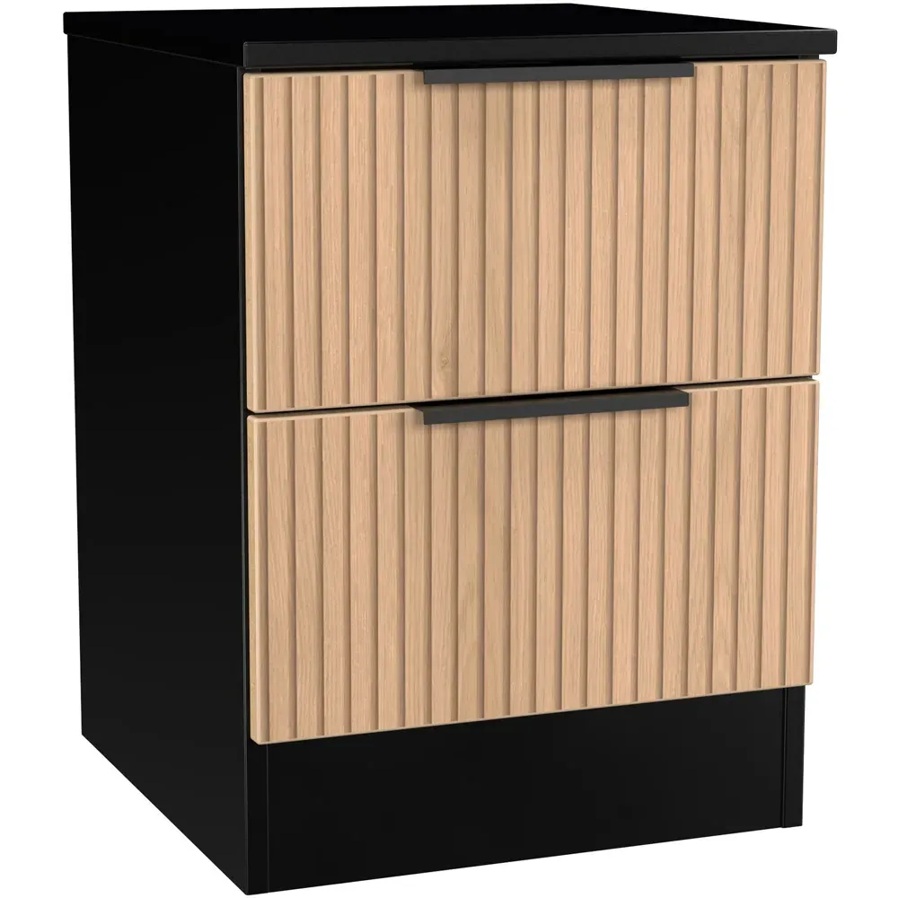 Java 2 Drawer Bedside Cabinet - Black