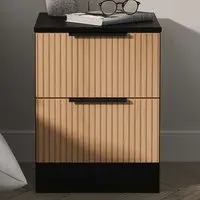 Java 2 Drawer Bedside Cabinet - Black