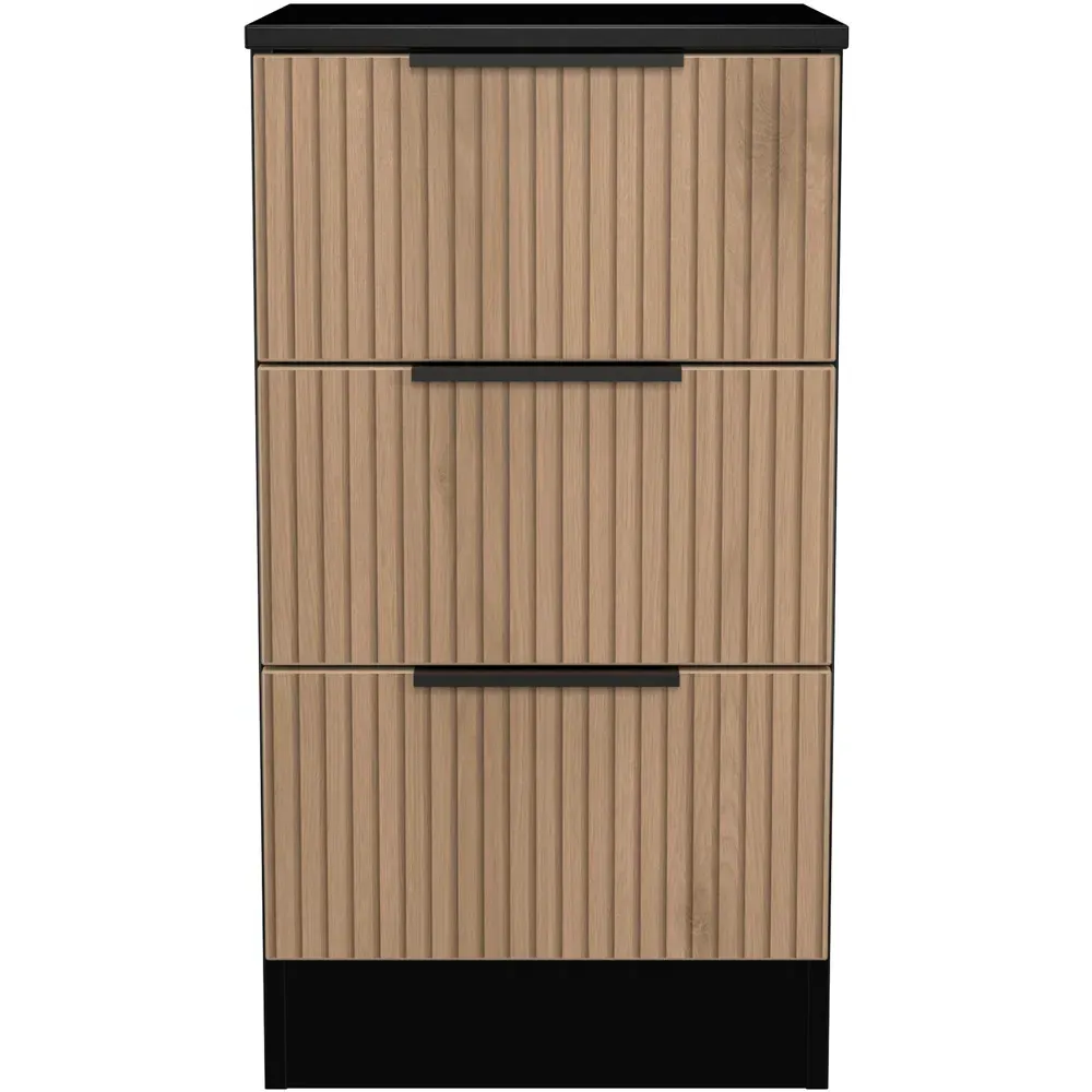 Java 3 Drawer Bedside Cabinet - Black