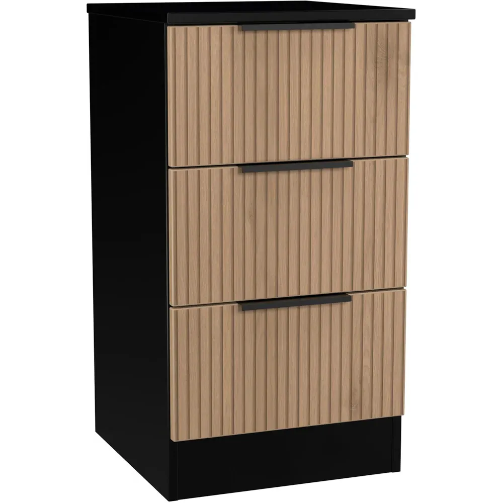 Java 3 Drawer Bedside Cabinet - Black
