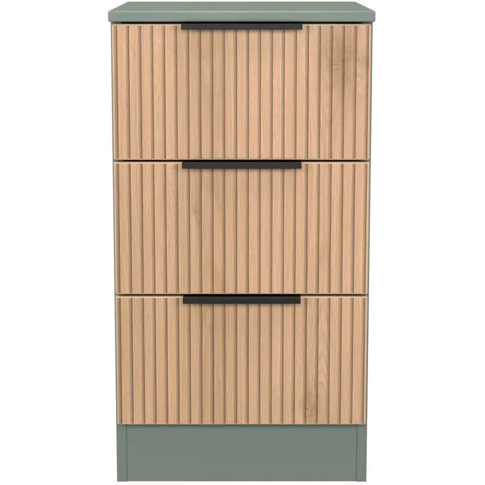 Java 3 Drawer Bedside Cabinet - Green