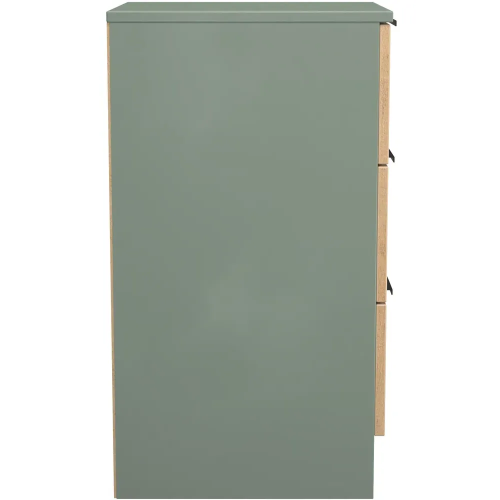 Java 3 Drawer Bedside Cabinet - Green