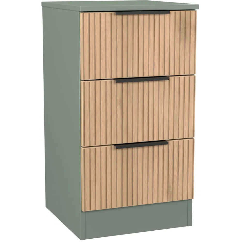 Java 3 Drawer Bedside Cabinet - Green