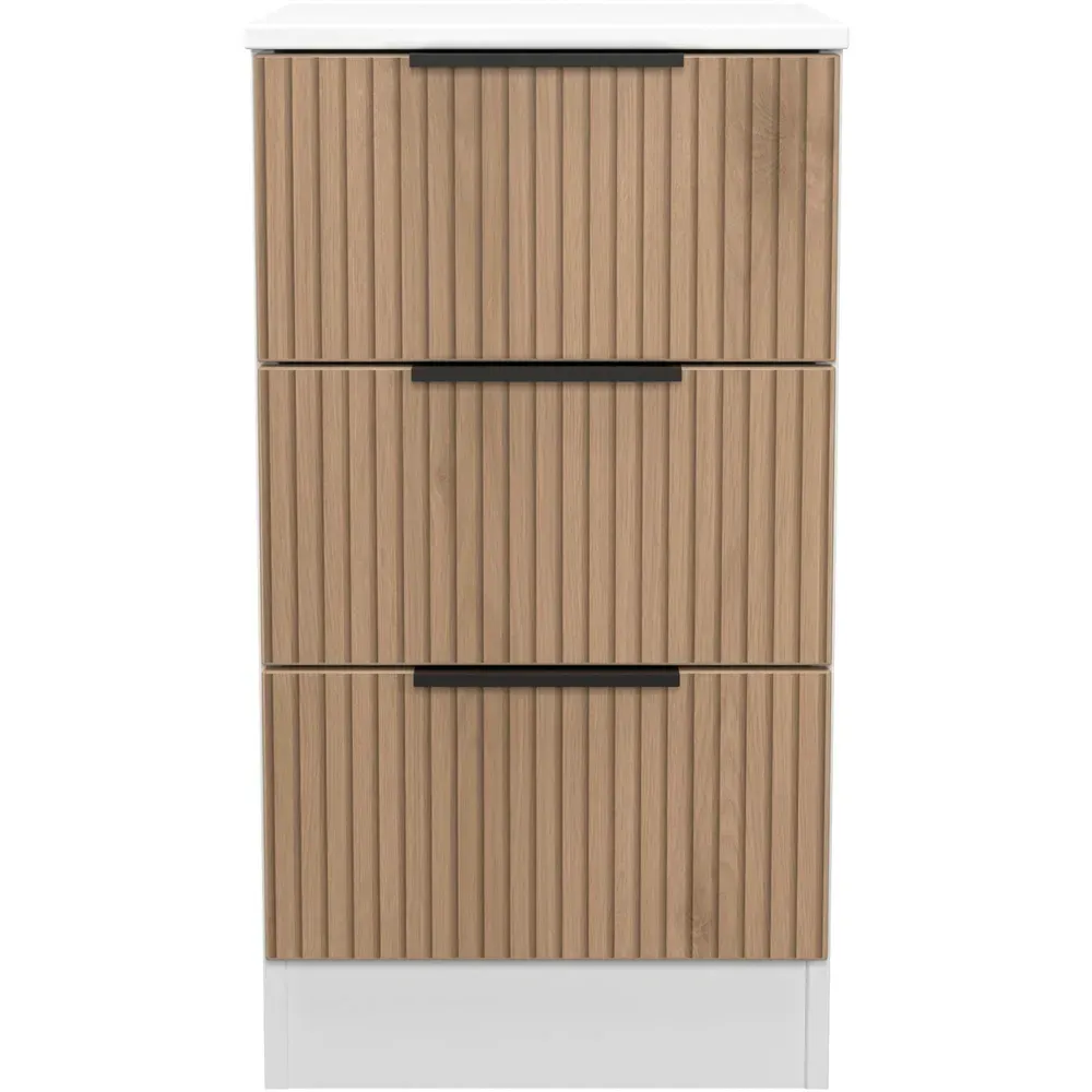 Java 3 Drawer Bedside Cabinet - White