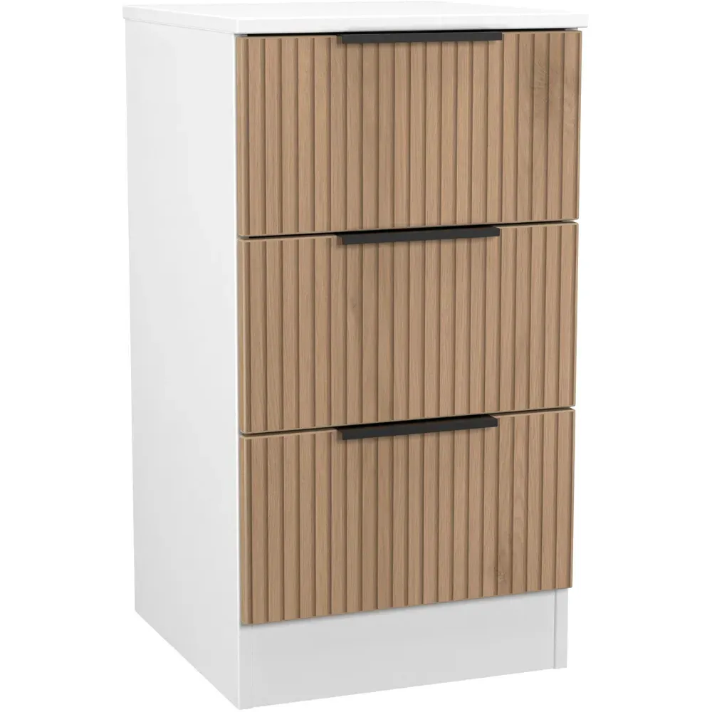 Java 3 Drawer Bedside Cabinet - White