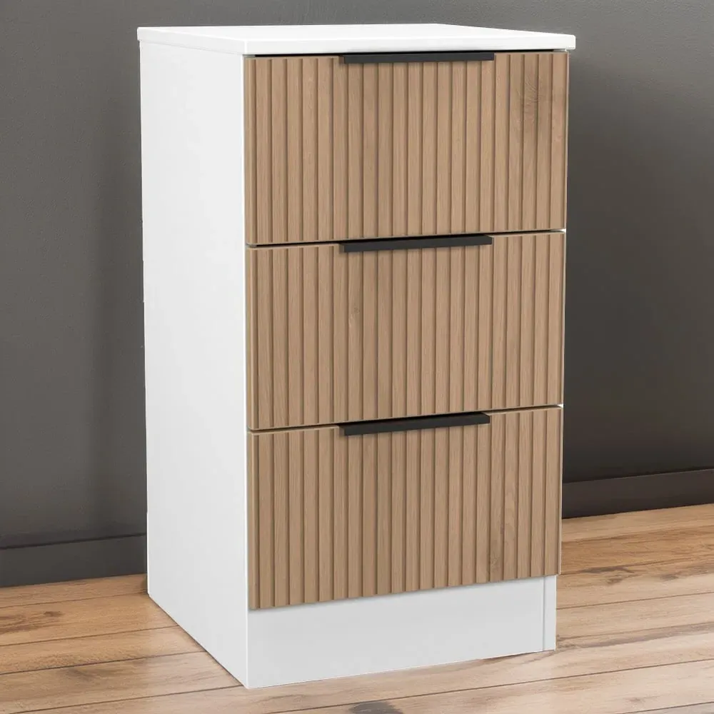 Java 3 Drawer Bedside Cabinet - White