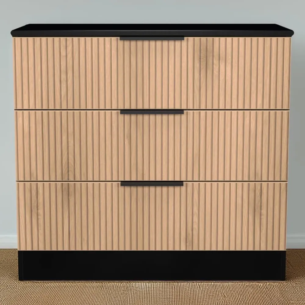 Java 3 Drawer Chest of Drawers - Black image