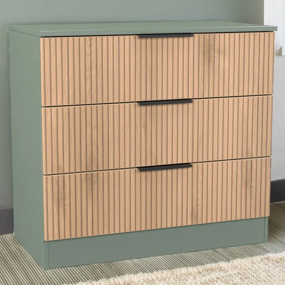 Java 3 Drawer Chest of Drawers - Green