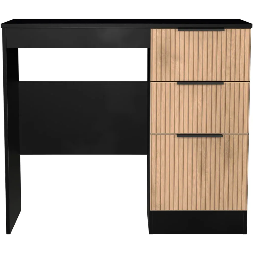 Java 3 Drawer Slatt Effect Vanity Unit - Black