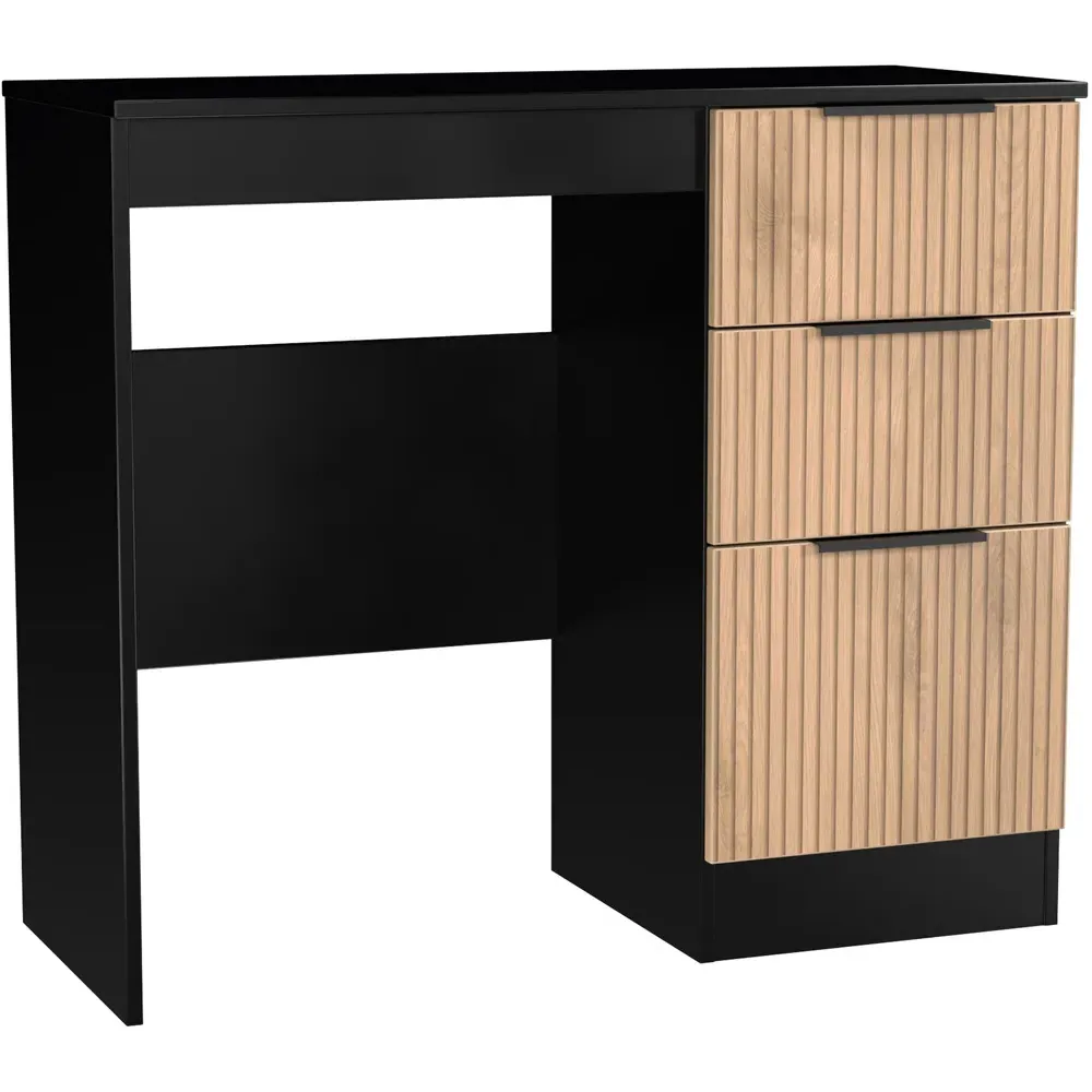 Java 3 Drawer Slatt Effect Vanity Unit - Black