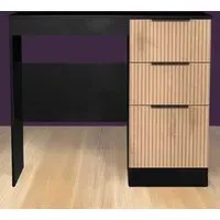 Java 3 Drawer Slatt Effect Vanity Unit - Black