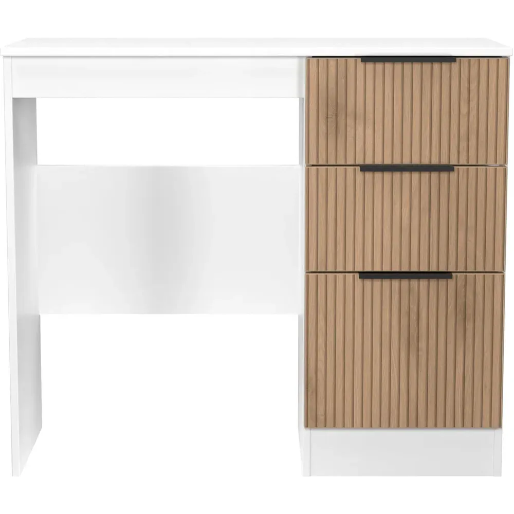 Java 3 Drawer Slatt Effect Vanity Unit - White