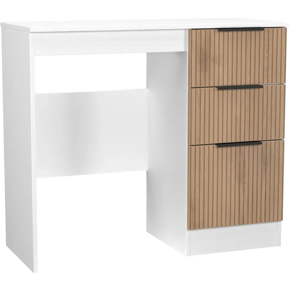 Java 3 Drawer Slatt Effect Vanity Unit - White