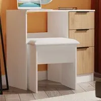 Java 3 Drawer Slatt Effect Vanity Unit - White