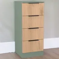 Java 4 Drawer Bedside Cabinet - Green