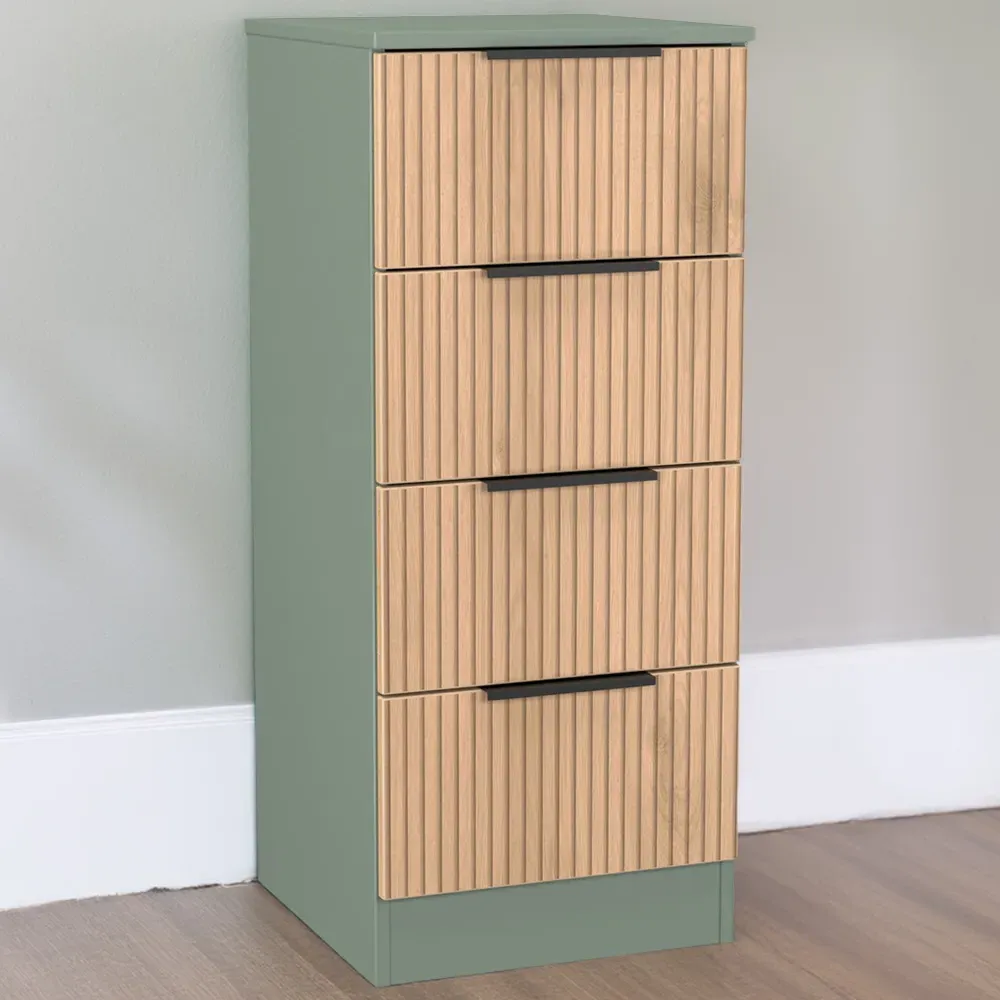 Java 4 Drawer Bedside Cabinet - Green