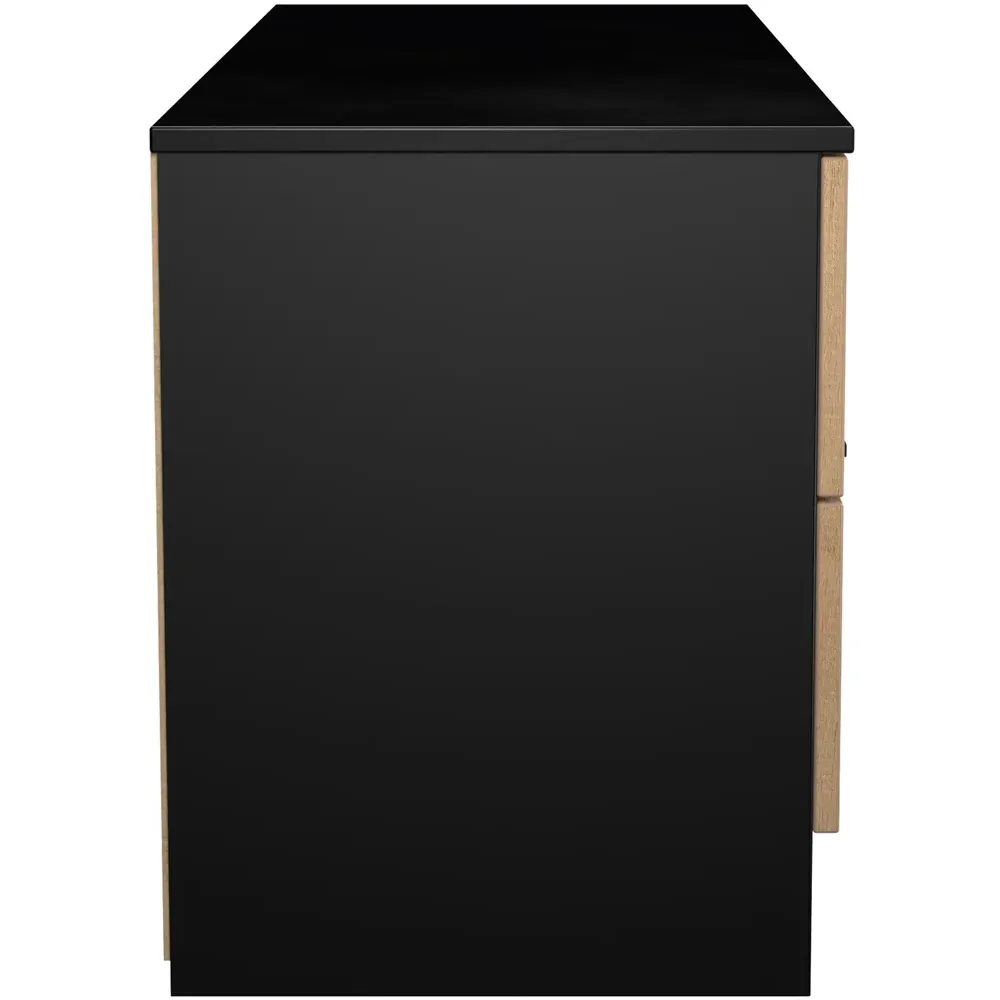 Java 4 Drawer Storage Box with Slat Effect - Black