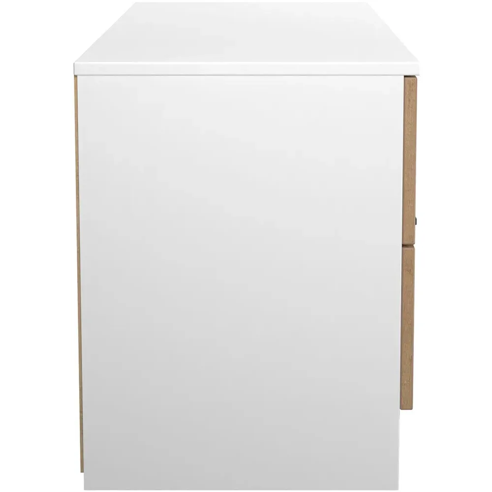 Java 4 Drawer Storage Box with Slat Effect - White