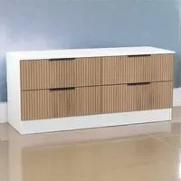 Java 4 Drawer Storage Box with Slat Effect - White