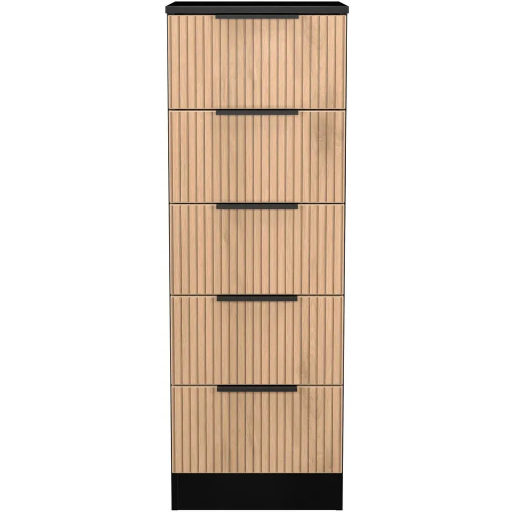 Java 5 Drawer Bedside Cabinet - Black