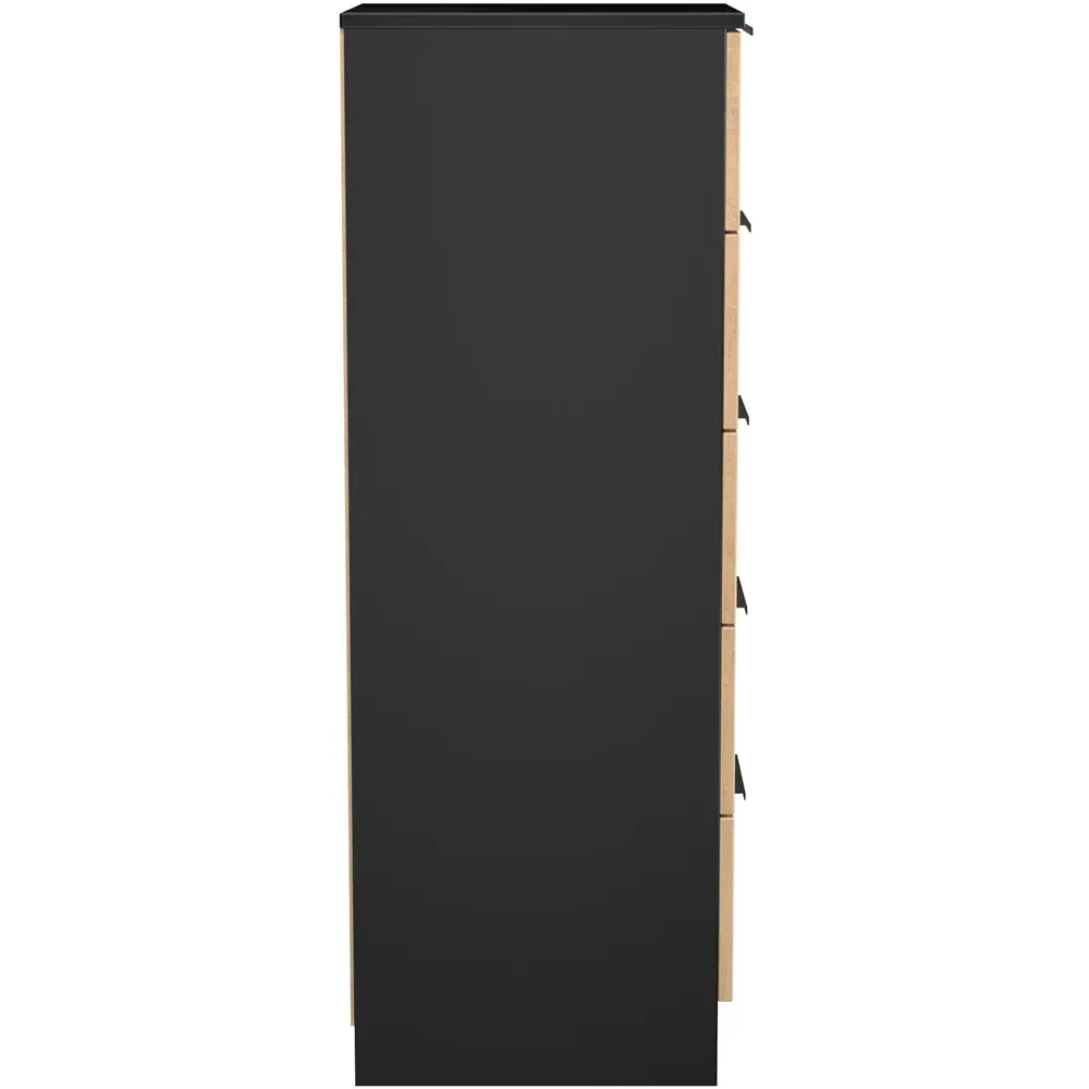 Java 5 Drawer Bedside Cabinet - Black