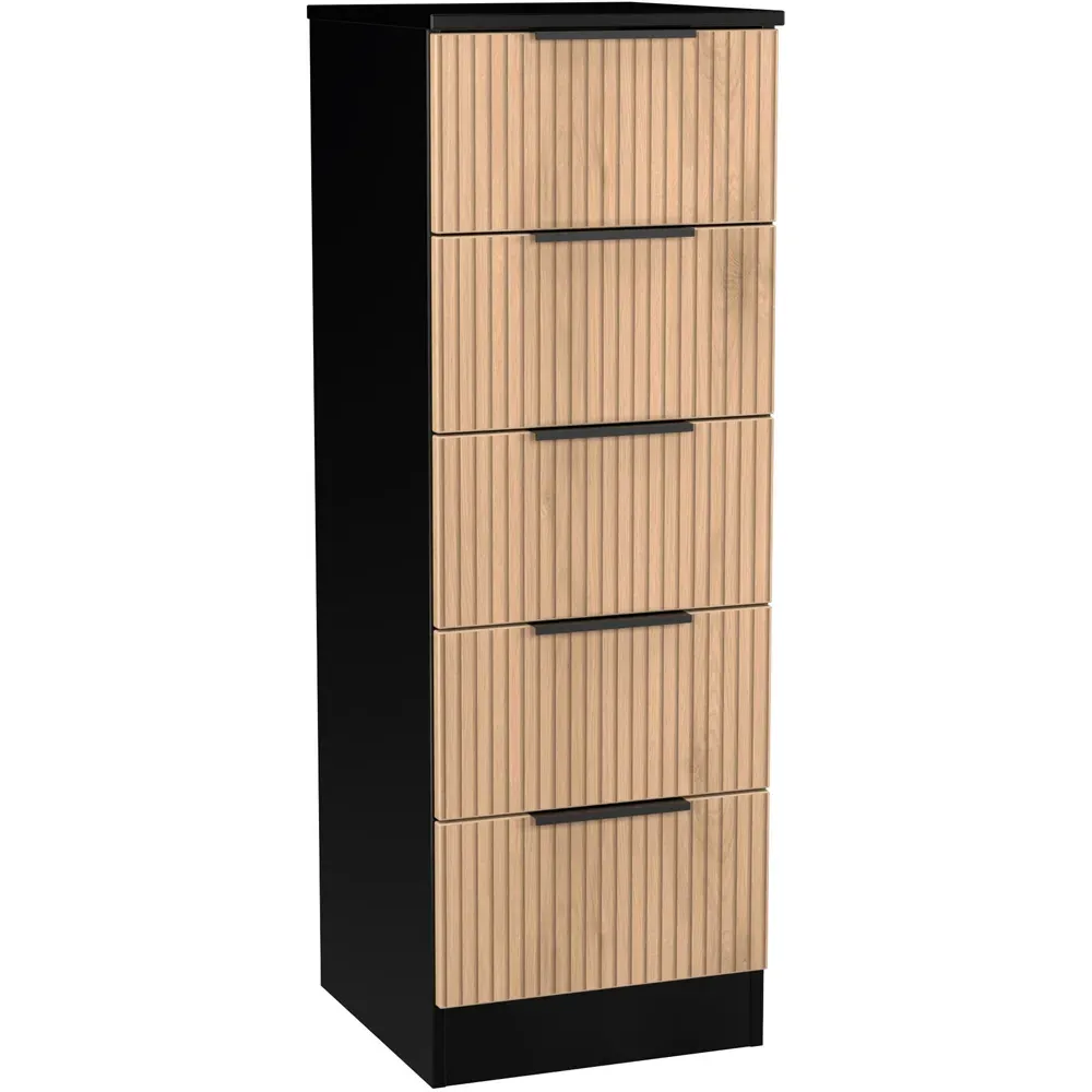 Java 5 Drawer Bedside Cabinet - Black