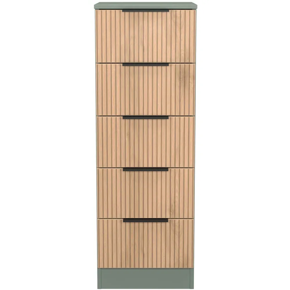 Java 5 Drawer Bedside Cabinet - Green