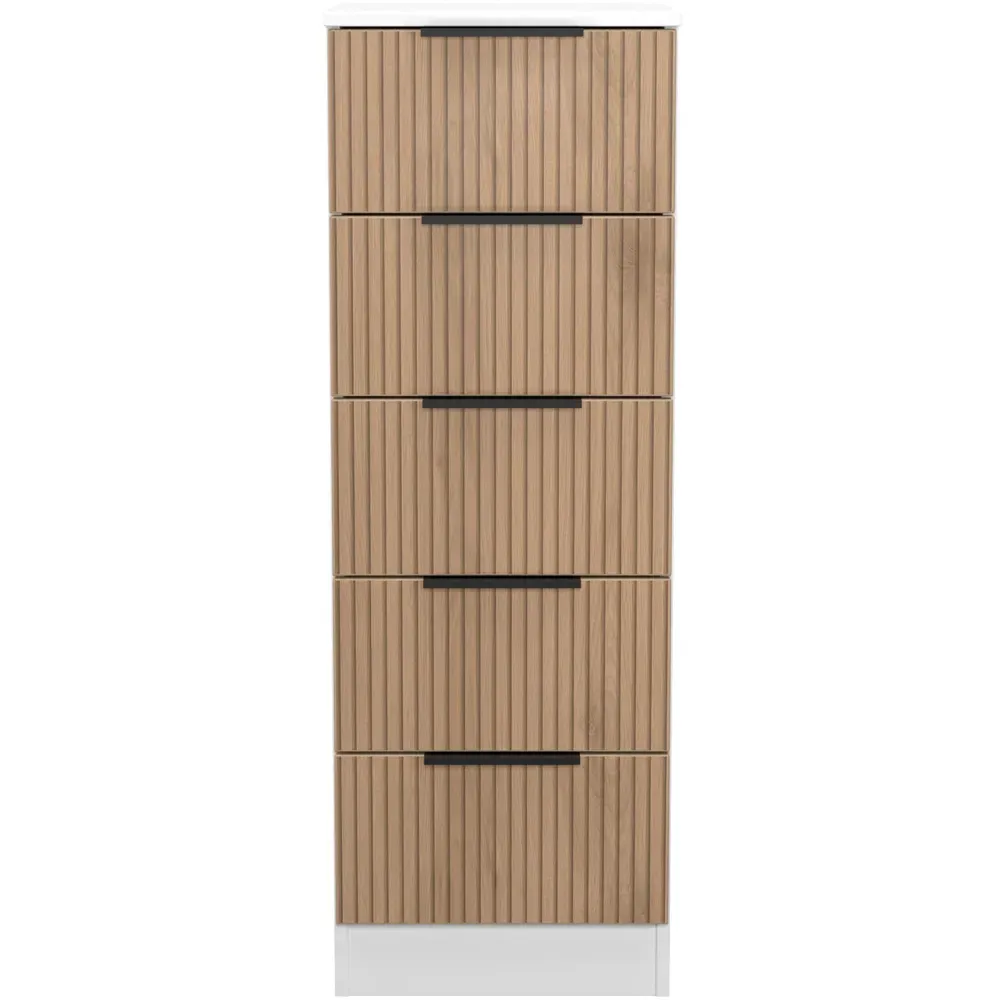 Java 5 Drawer Bedside Cabinet - White