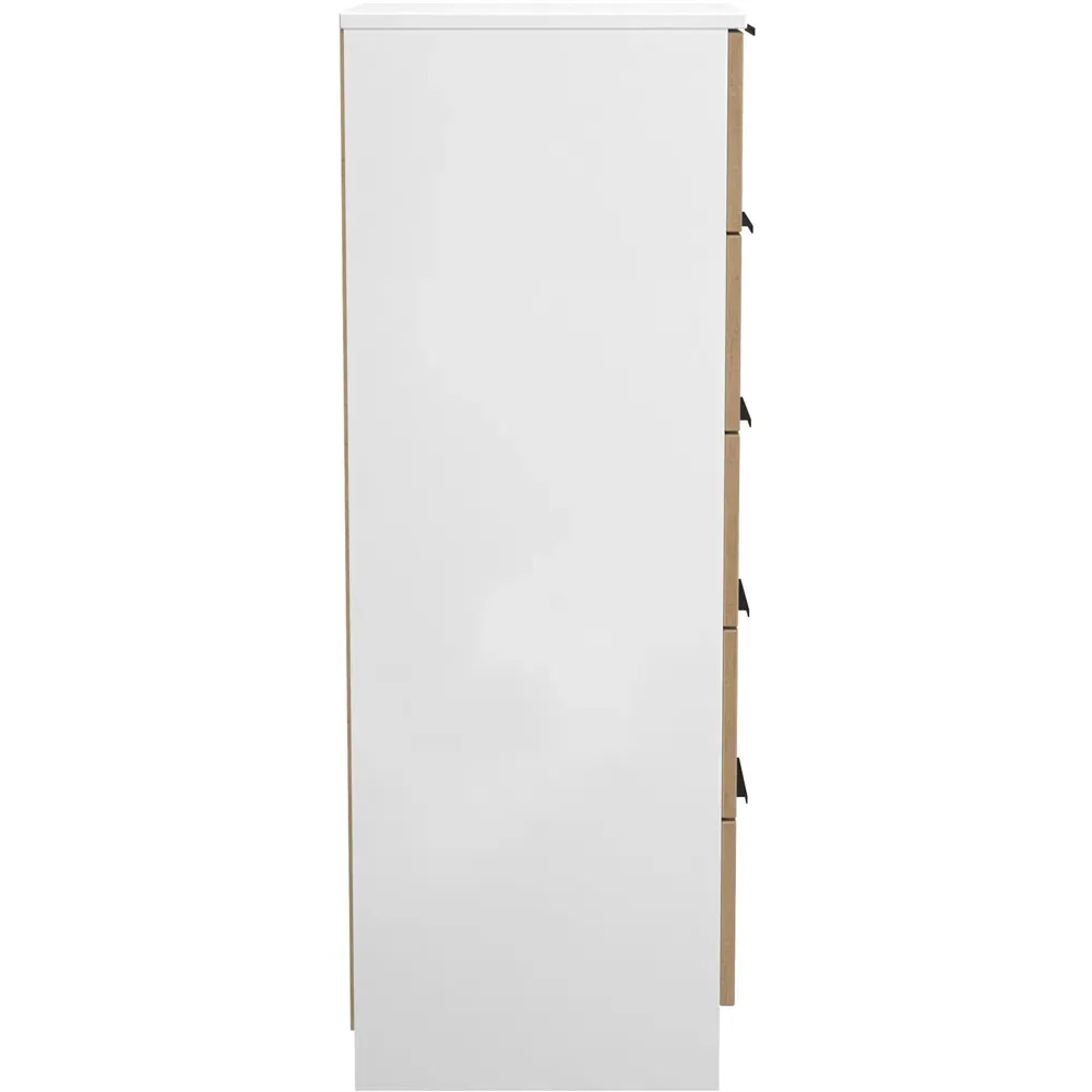 Java 5 Drawer Bedside Cabinet - White