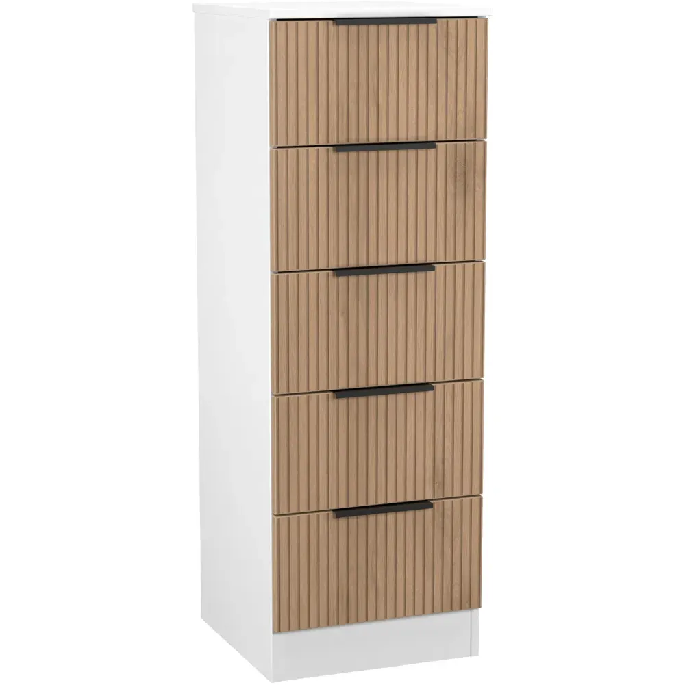 Java 5 Drawer Bedside Cabinet - White