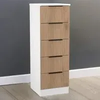 Java 5 Drawer Bedside Cabinet - White