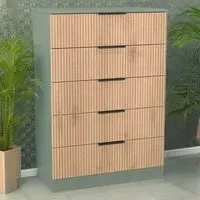 Java 5 Drawer Chest of Drawers - Green