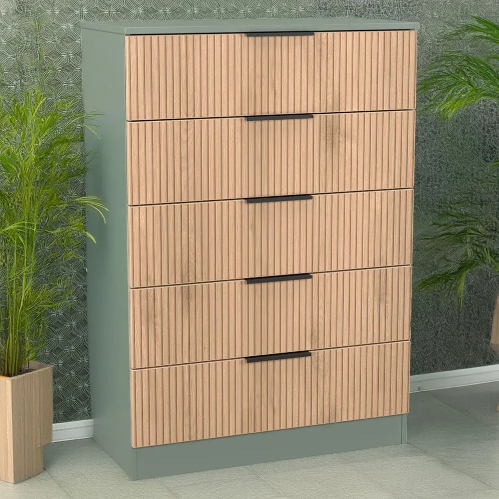 Java 5 Drawer Chest of Drawers - Green