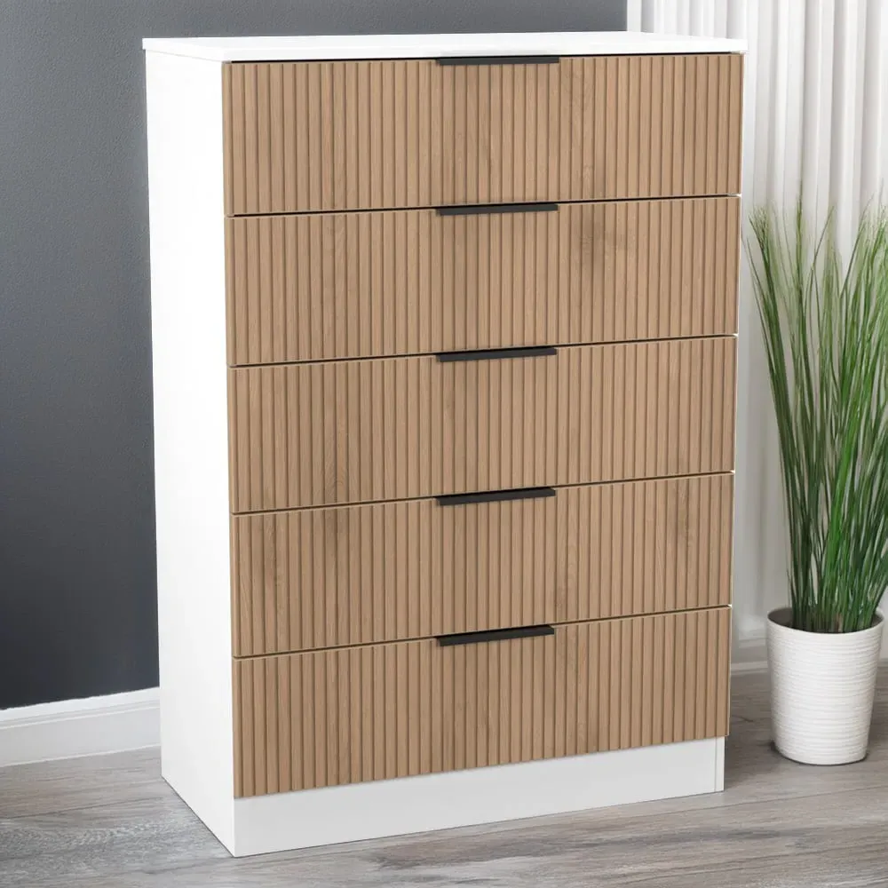 Java 5 Drawer Chest of Drawers - White