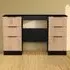 Java 6 Drawer Kneehole Desk with Slatt Effect - Black