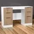 Java 6 Drawer Kneehole Desk with Slatt Effect - White