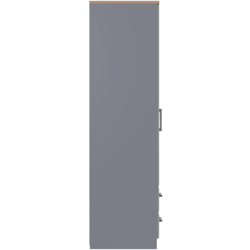 Kent 2 Door 2 Drawer Wardrobe - Grey, Oak