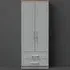 Kent 2 Door 2 Drawer Wardrobe - Grey, Oak