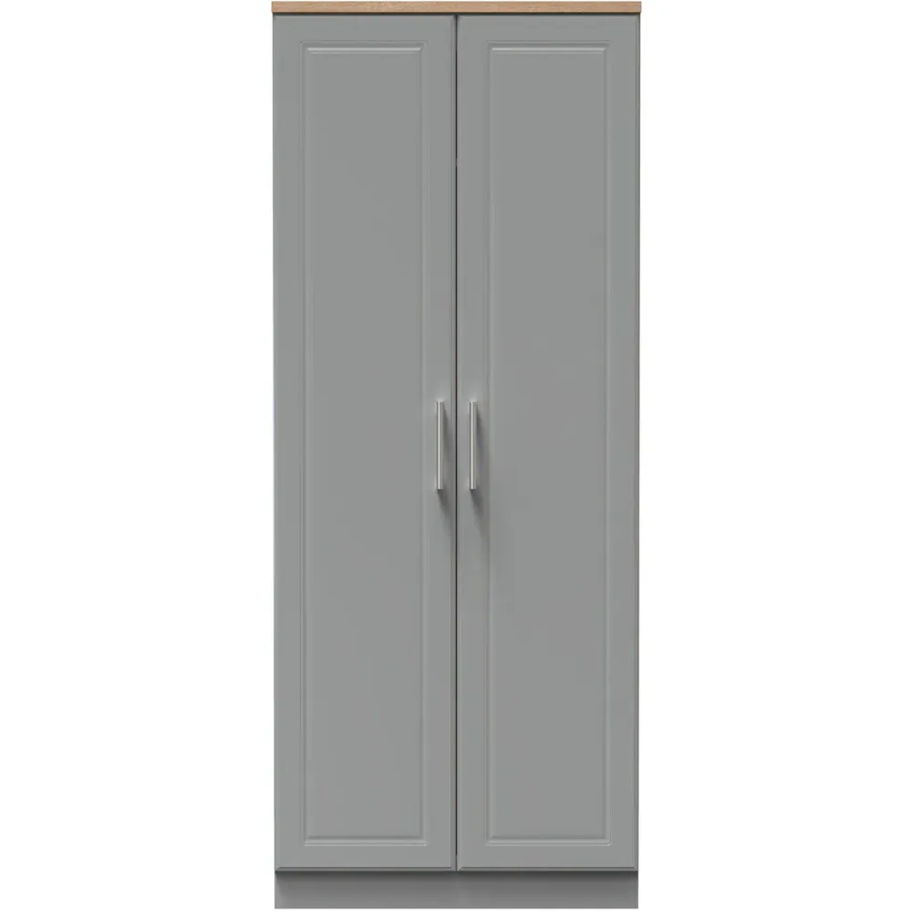 Kent 2 Door Wardrobe - Grey, Oak