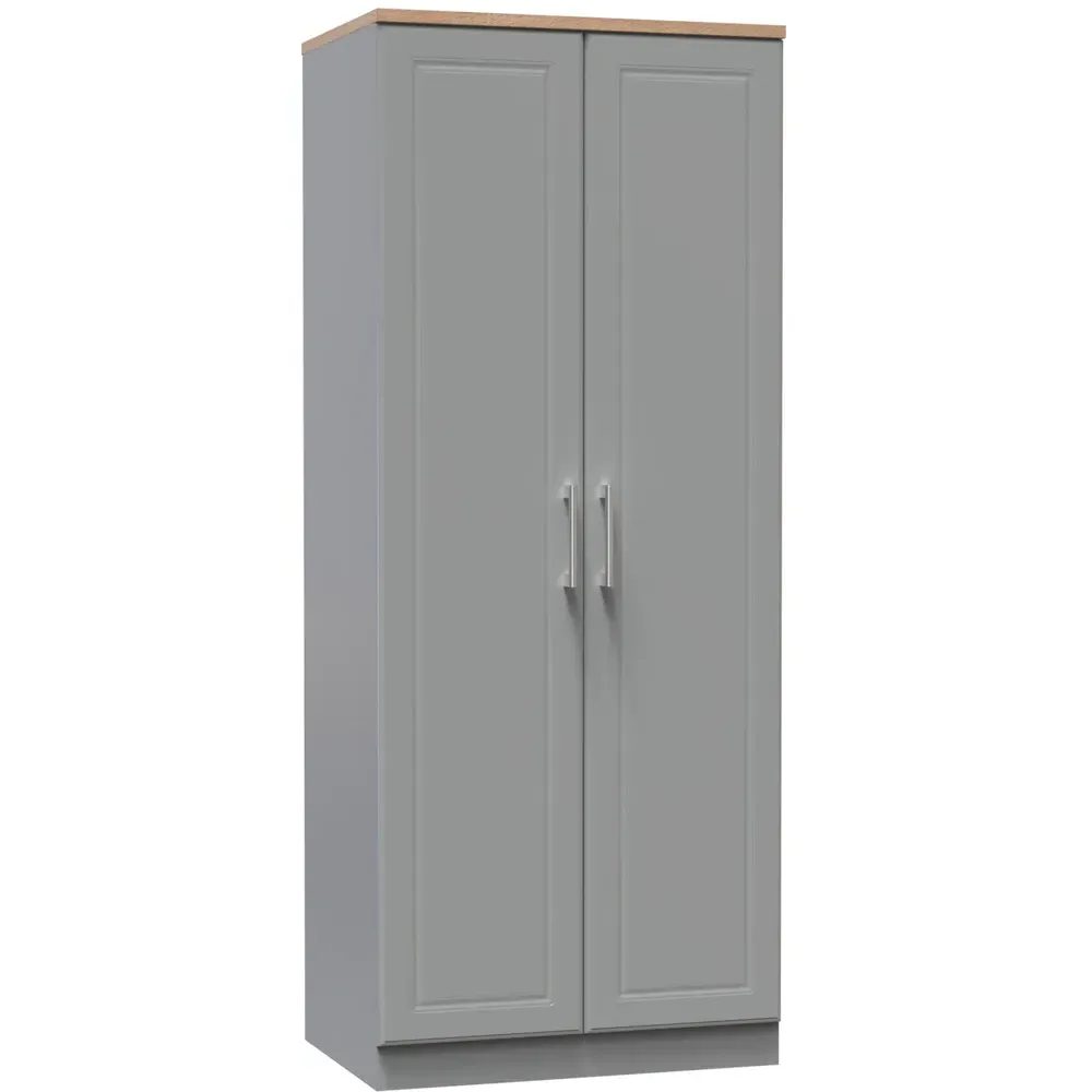 Kent 2 Door Wardrobe - Grey, Oak