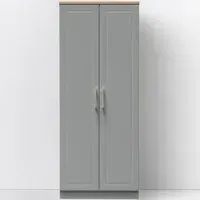 Kent 2 Door Wardrobe - Grey, Oak