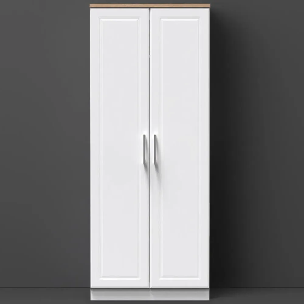 Kent 2 Door Wardrobe - White, Oak