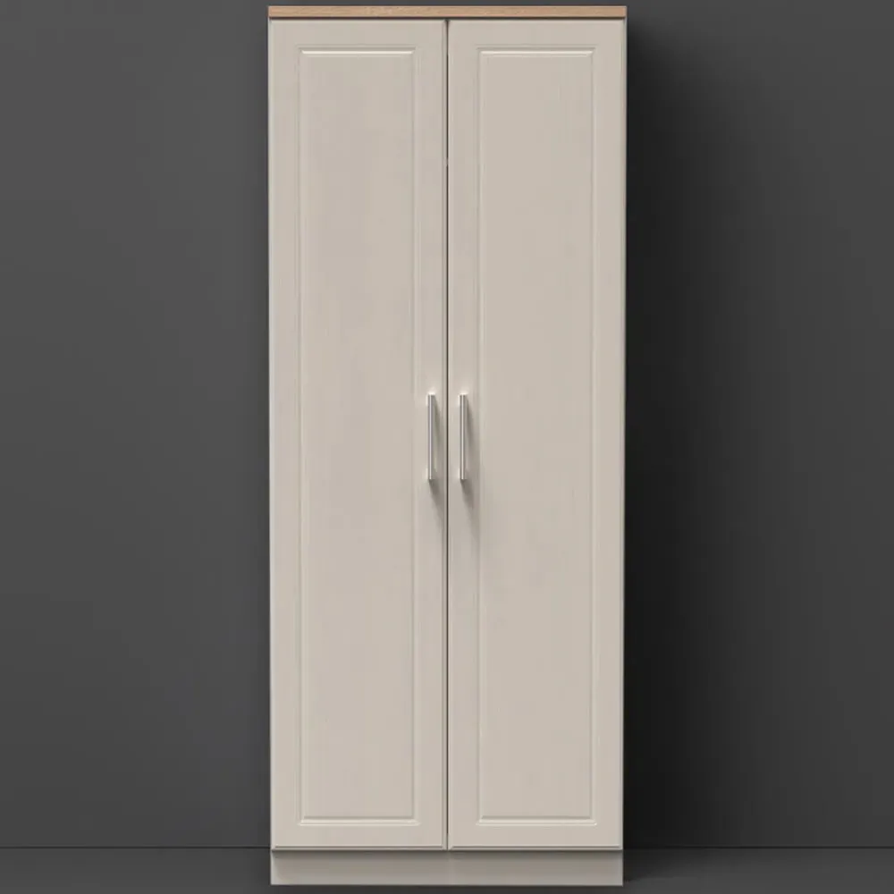 Kent 2 Door Wardrobe - White, Oak