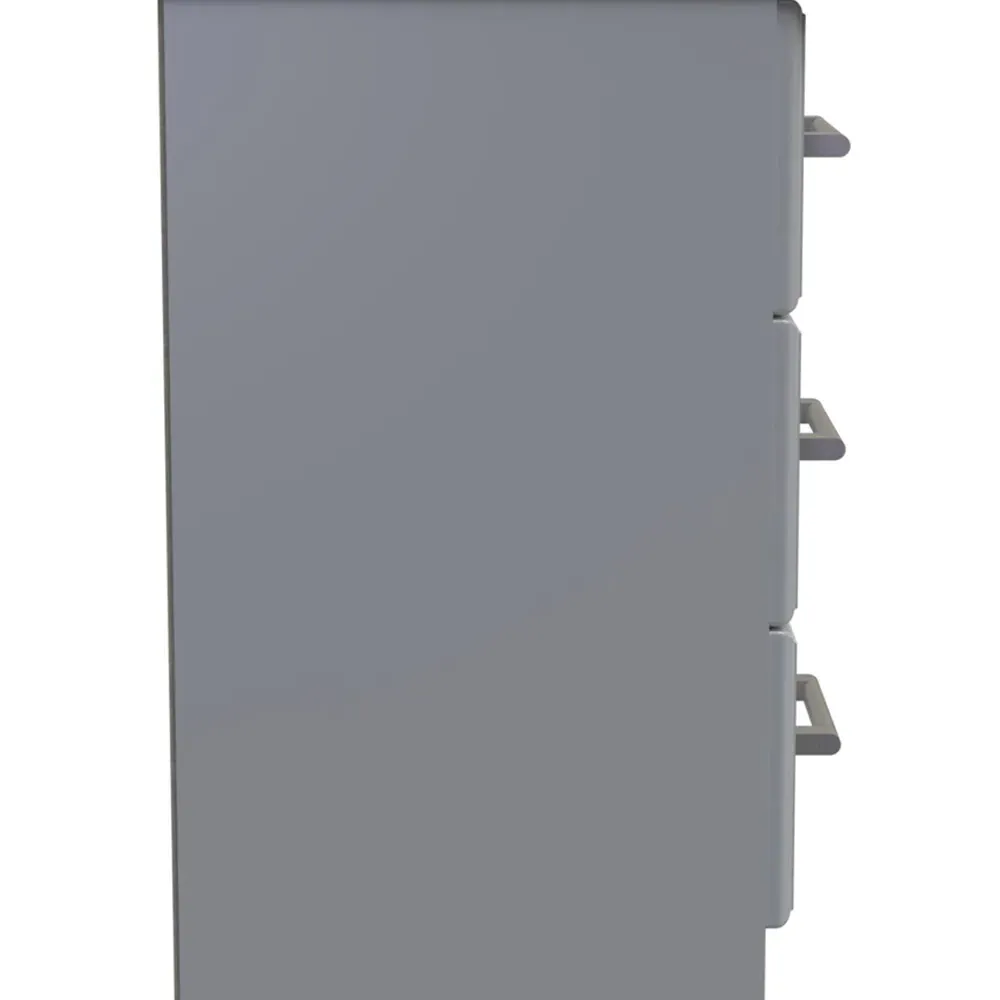 Kent 3 Drawer Bedside Table - Dusk Grey, Bardolino Oak